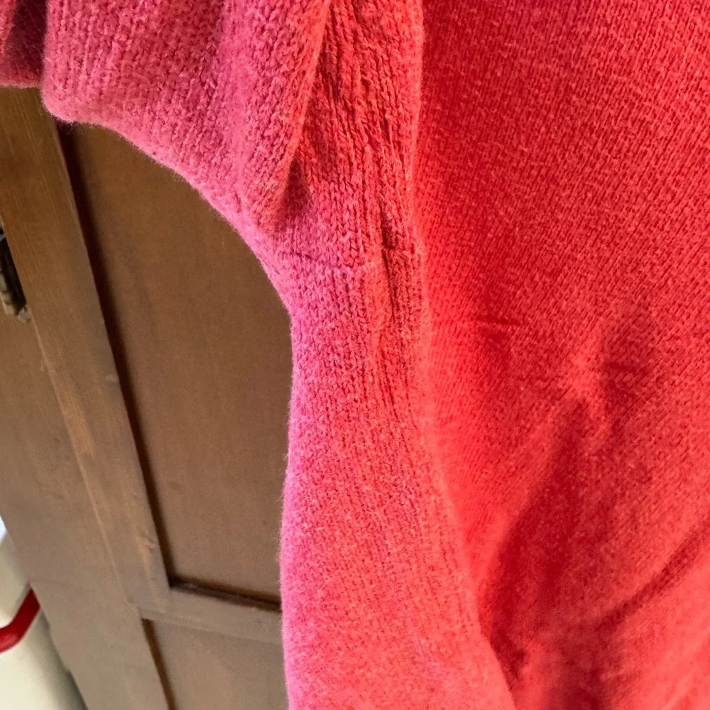 J. Crew mens 1/4 zip pullover Sweater large salmon color 💯 cotton